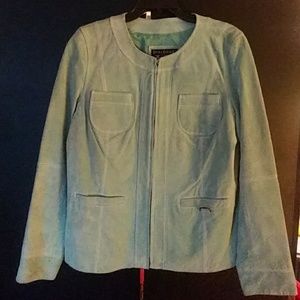 Vintage Dialogue Medium Light Blue Suede Coat